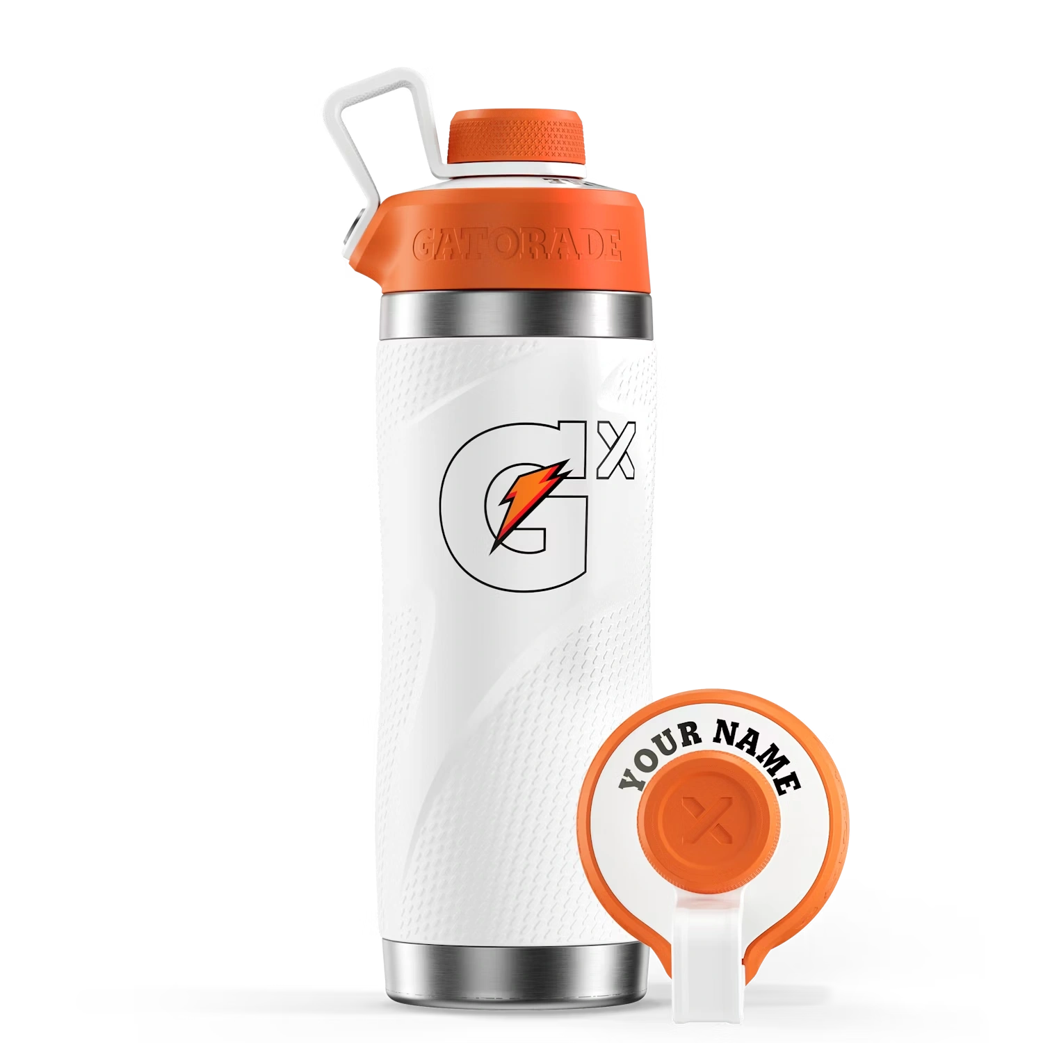 White Gx Stainless Steel Water Bottle (32 oz)