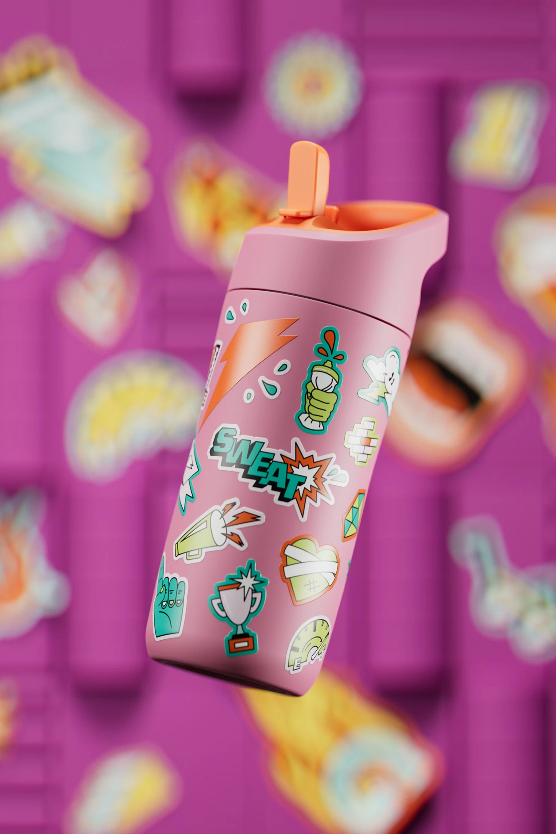 Kids Pink Stainless Steel Water Bottle (12 oz)