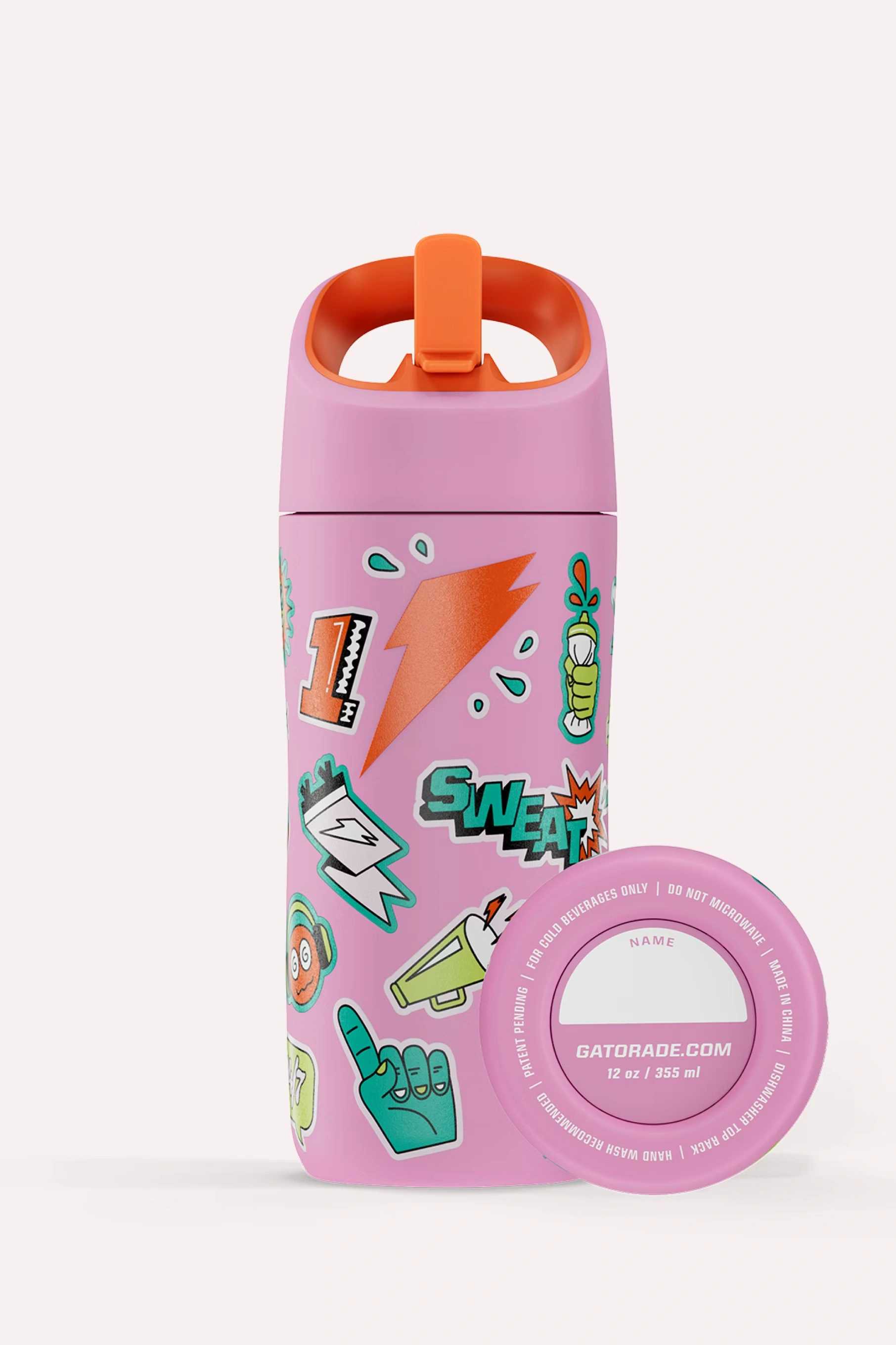 Kids Pink Stainless Steel Water Bottle (12 oz)