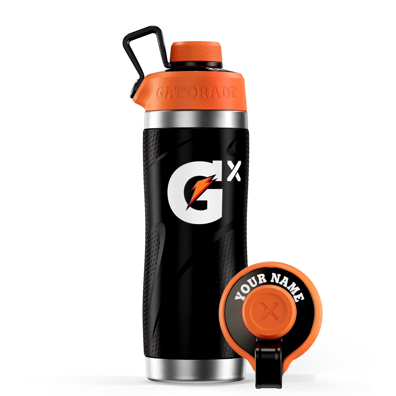 Black Gx Stainless Steel Water Bottle (32 oz)
