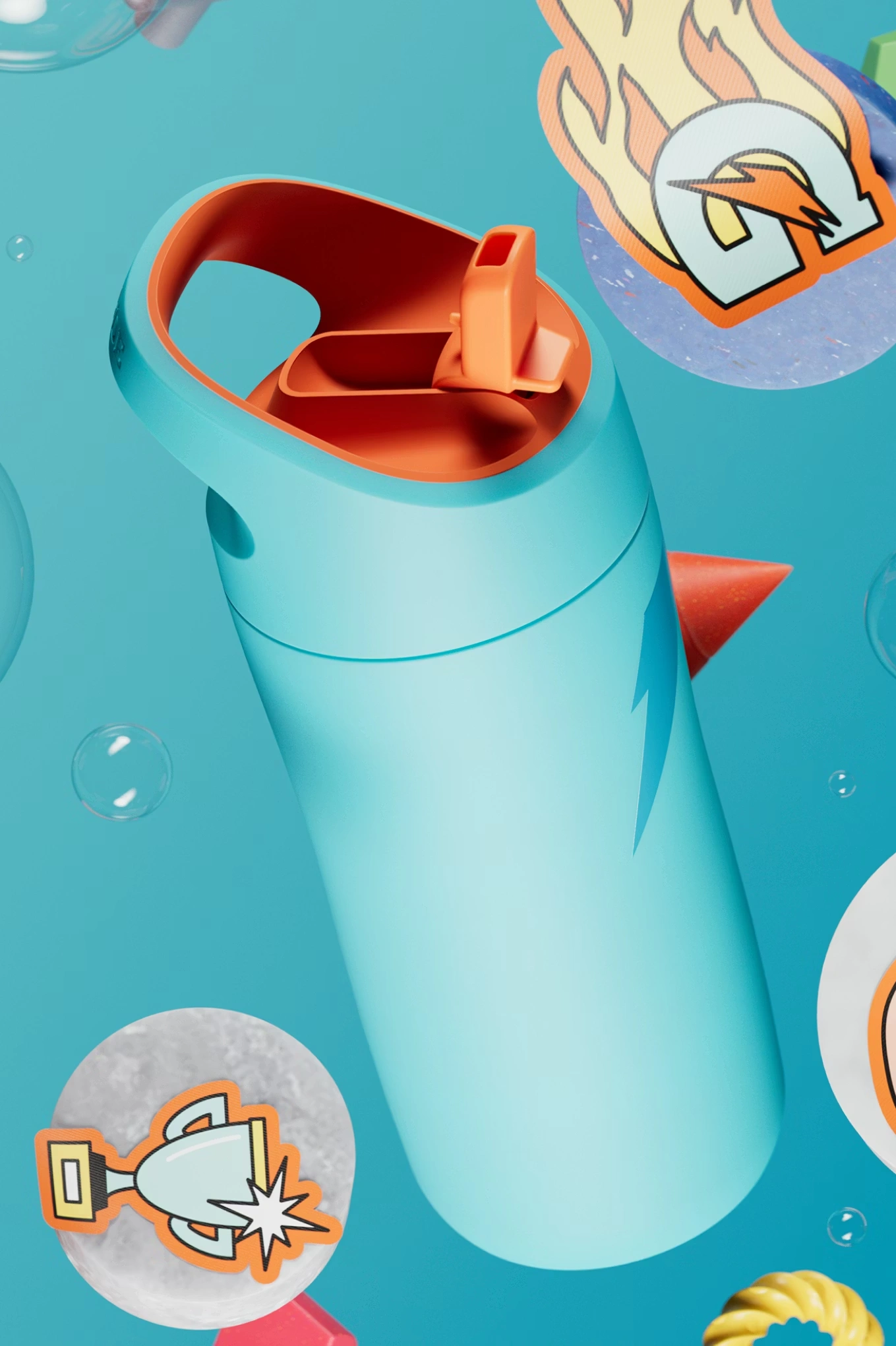 Kids Blue Stainless Steel Water Bottle (12 oz)