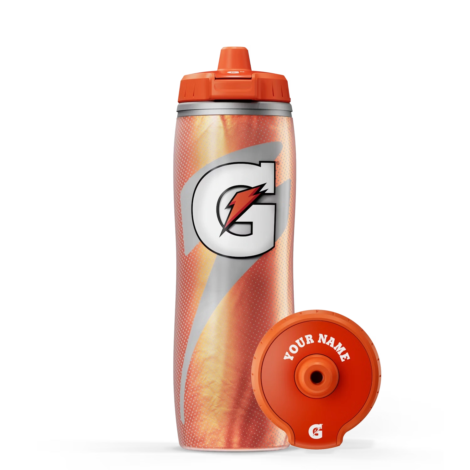 Orange Insulated Squeeze Water Bottle (30 oz)