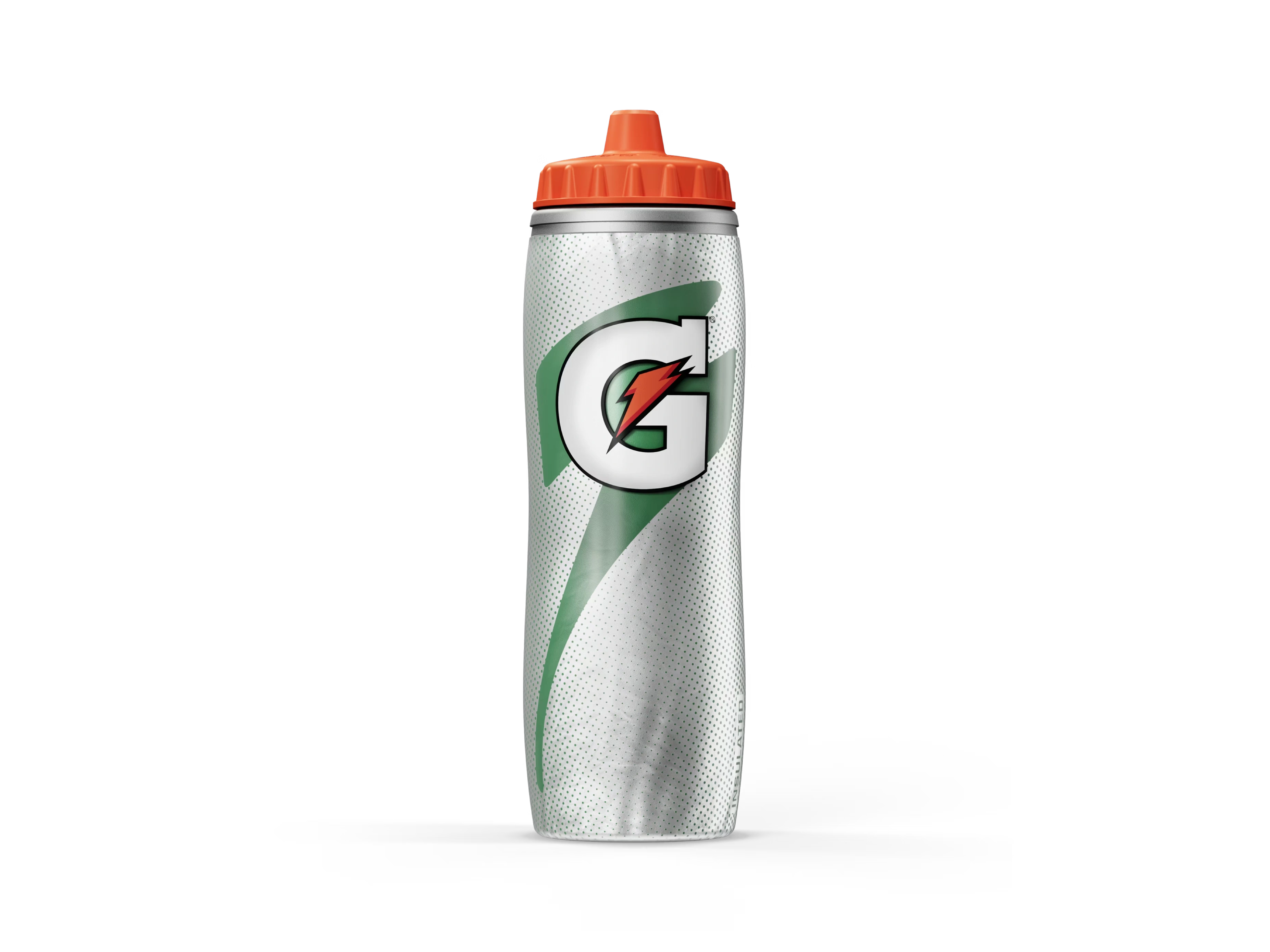 Silver Insulated Squeeze Water Bottle (30 oz)