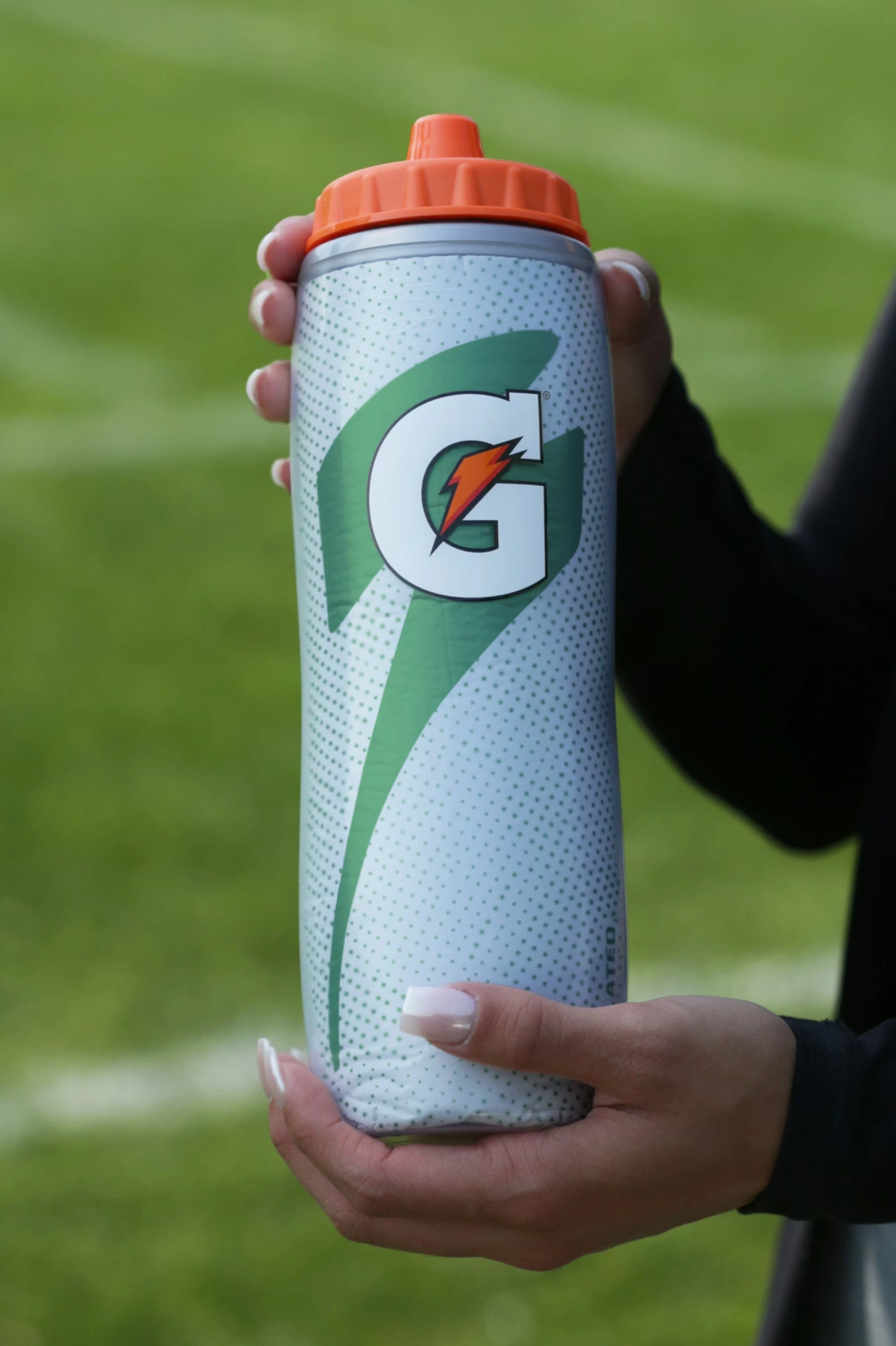 Silver Insulated Squeeze Water Bottle (30 oz)