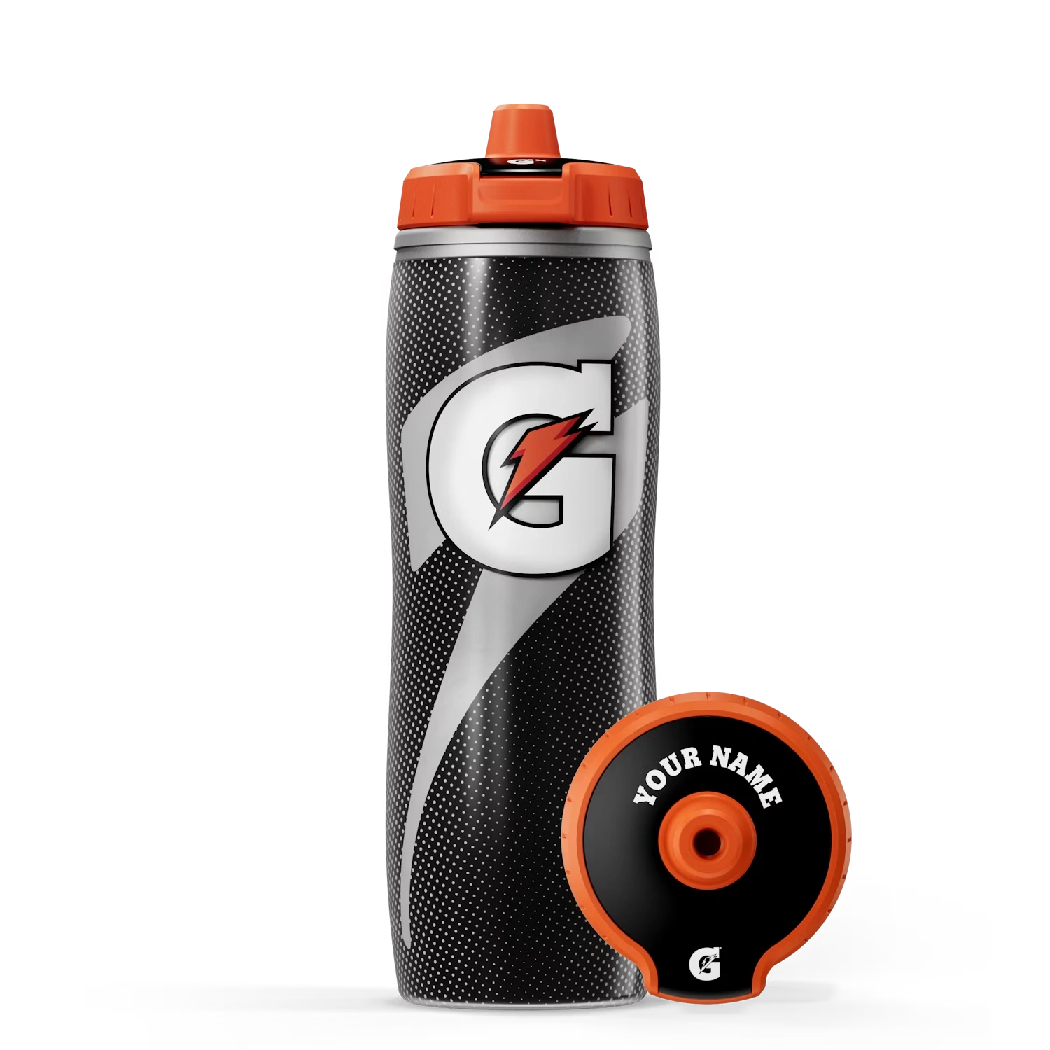 Black Insulated Squeeze Personalized Water Bottle (30 oz)